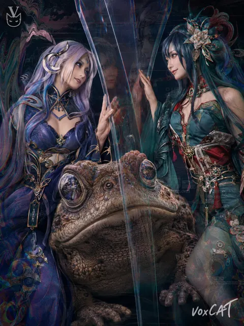 Avant garde fashion collage characters toad digital photography