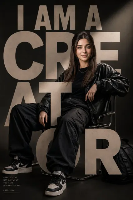 Luxury streetwear fashion editorial poster