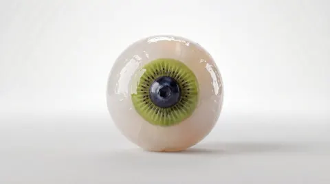 Ultra realistic 3d fruit eye macro