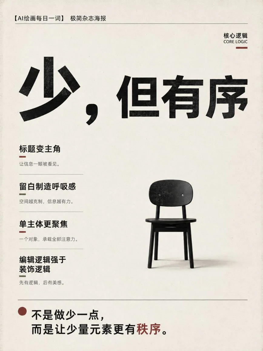 Minimalist magazine poster design prompt — After