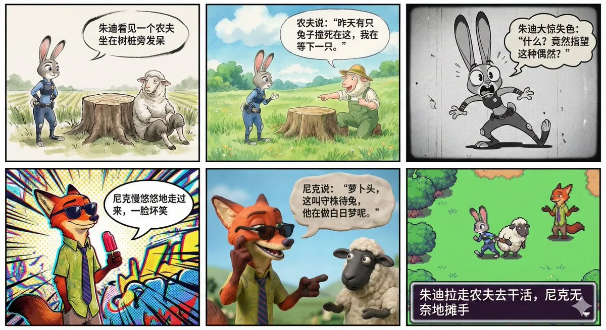 6格漫画每一格的风格都不同 — Sonra