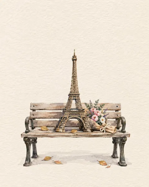 Whimsical watercolor miniature architectural sculpture