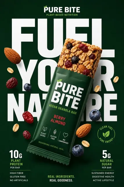 Premium fmcg healthy snack advertising poster