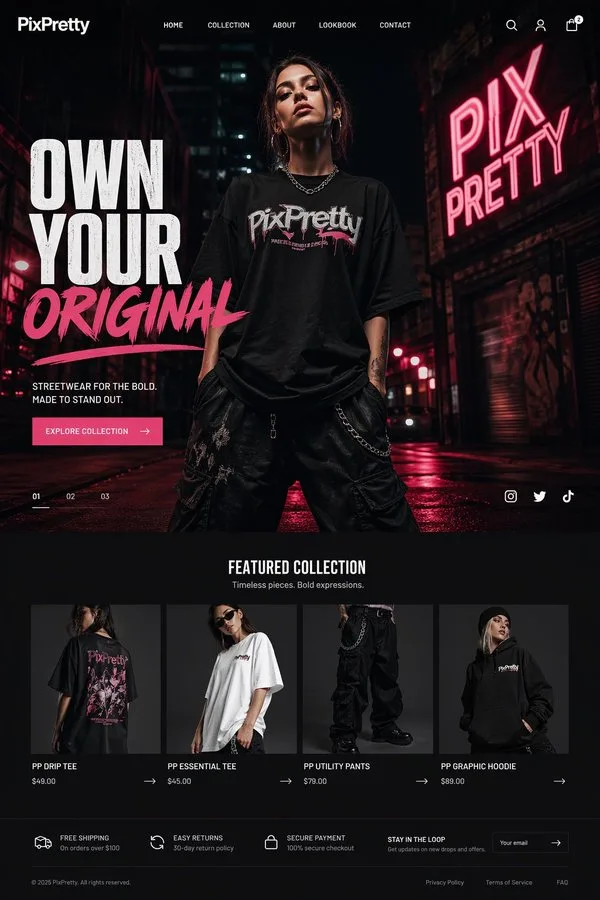 Neon night streetwear design — Sonra