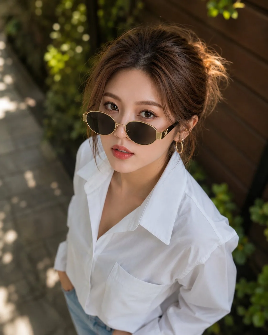 Ultra realistic fashion portrait high angle shot — Sonra