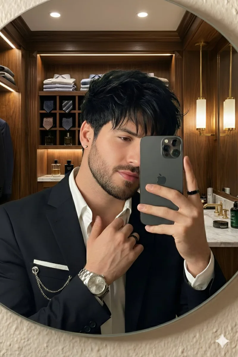 Luxury closet mirror selfie — After