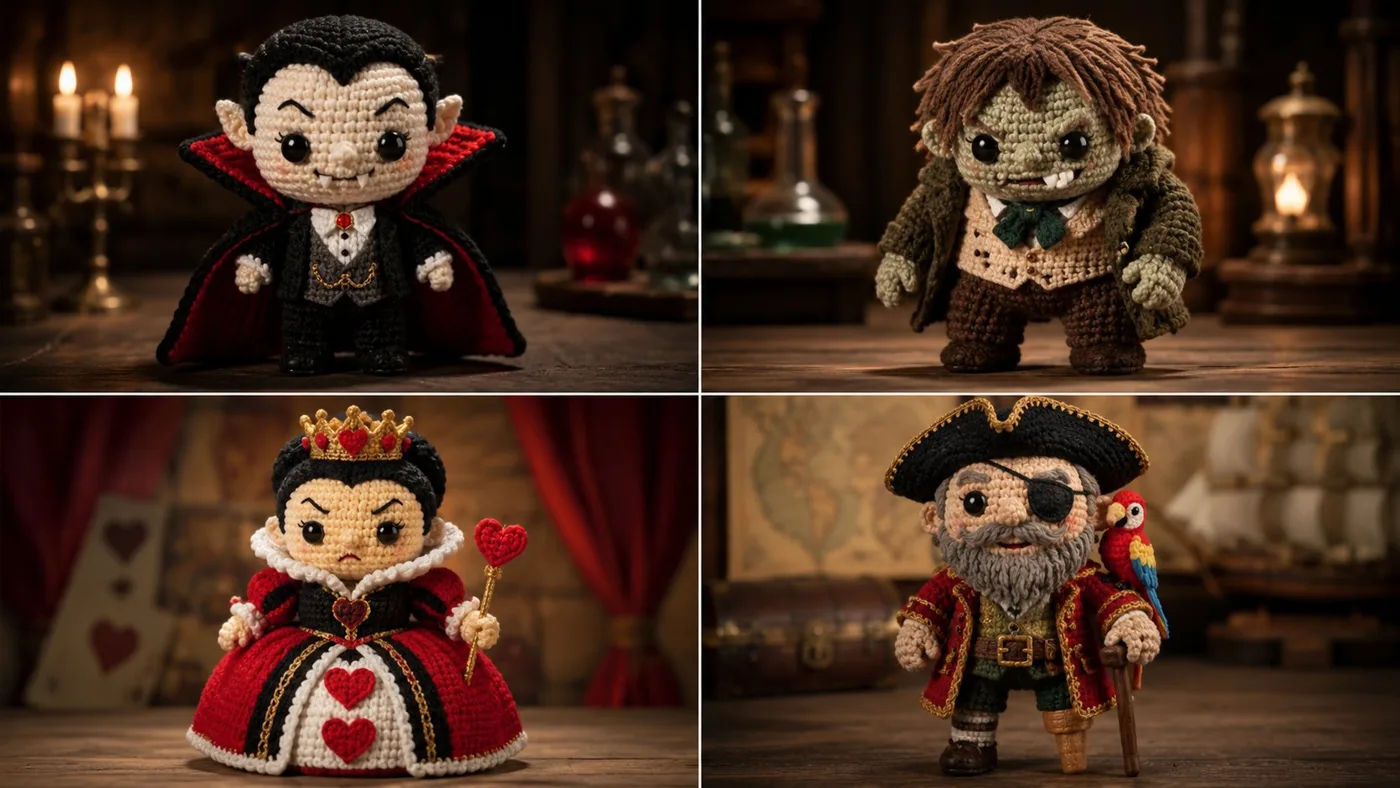 Scary movie villain heavy metal crochet amigurumi — After