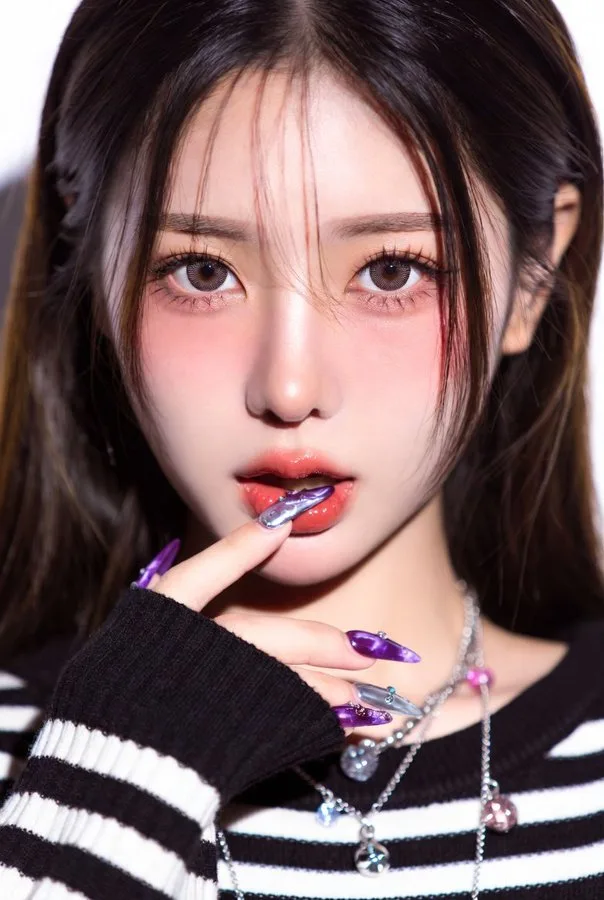 年轻女性的超近特写肖像 — Sonra