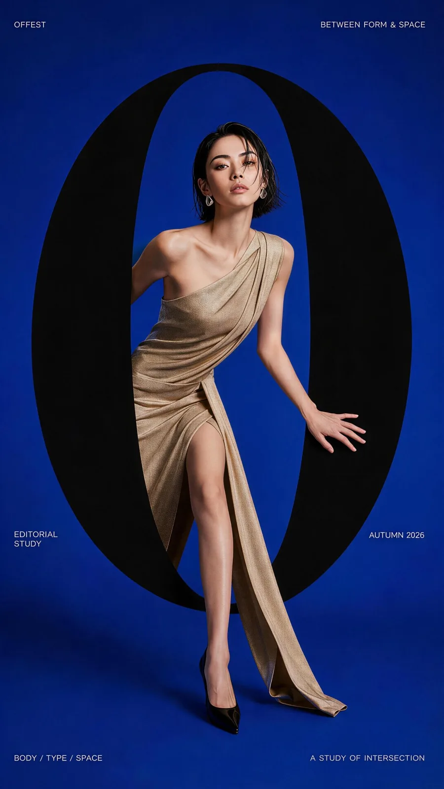 High fashion editorial typography interaction poster — Sonra