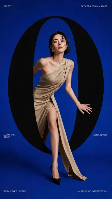 High fashion editorial typography interaction poster