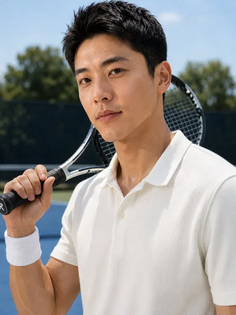 Summer tennis boy sports fashion photography