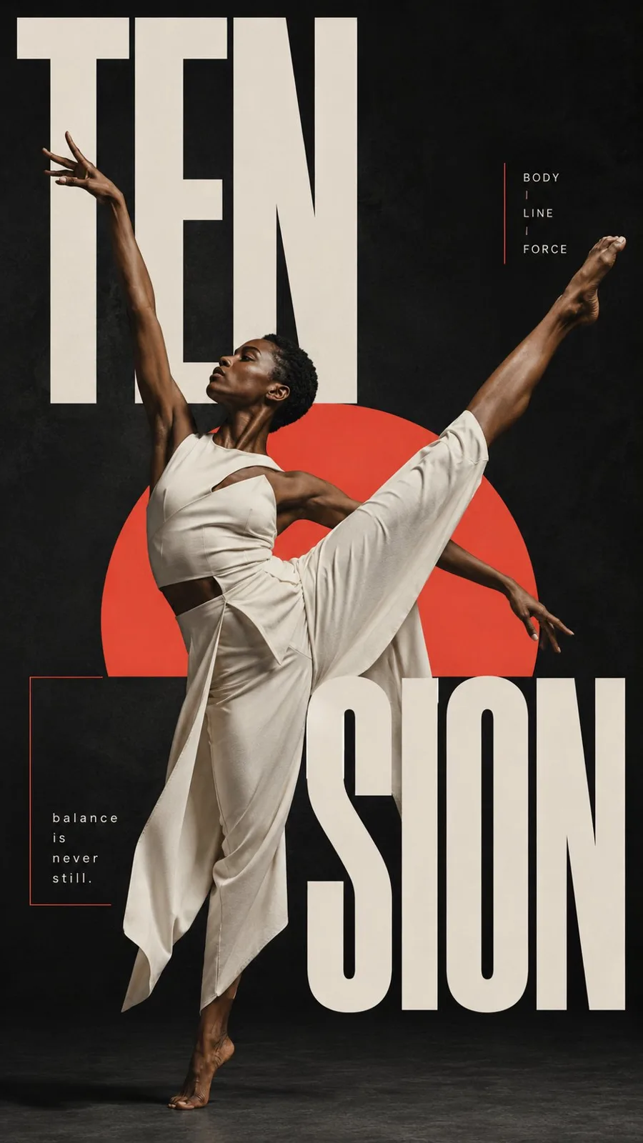 Oversized typography editorial poster interaction — Sonra
