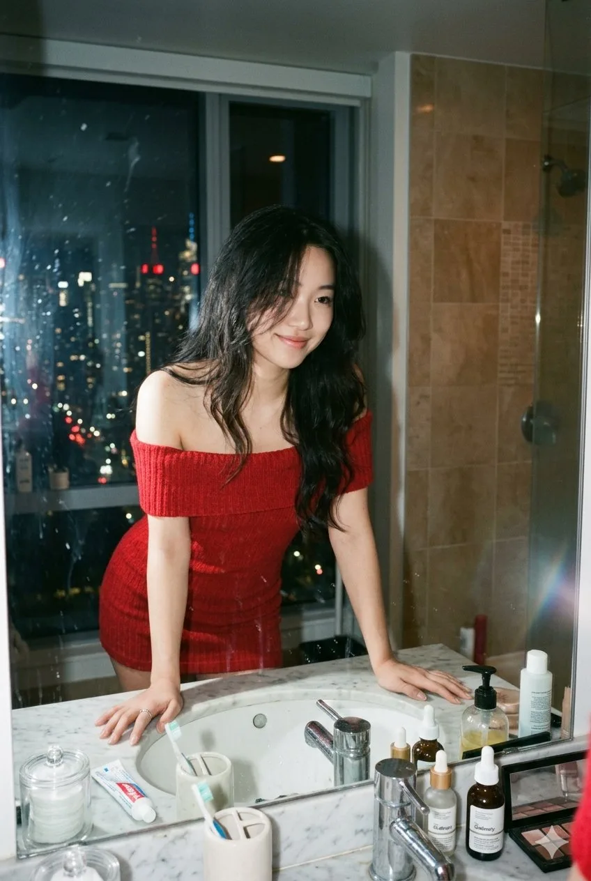 Ultra realistic 35mm film mirror portrait y2k — Sonra