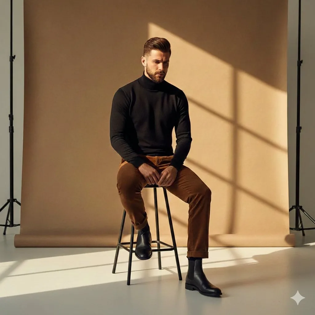 Golden light gentleman chiaroscuro — Sonra