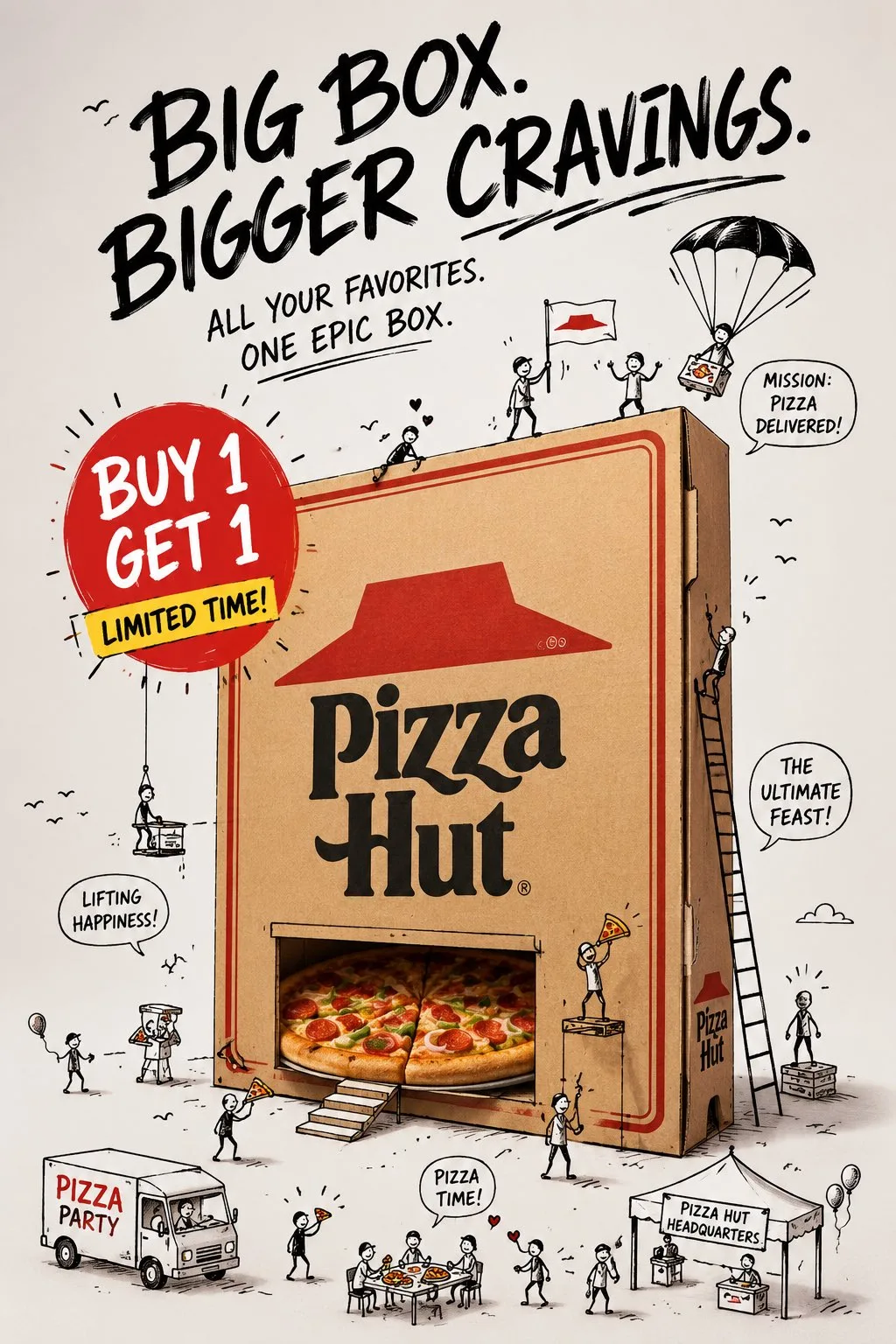 Premium mixed media doodle advertising poster — Sonra