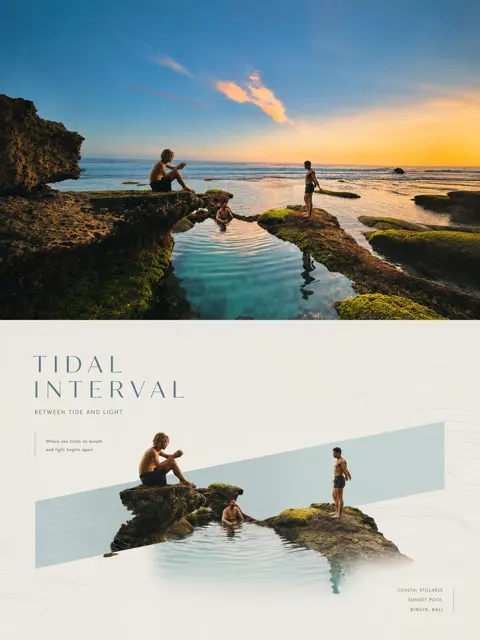 Minimalist geometric split poster design