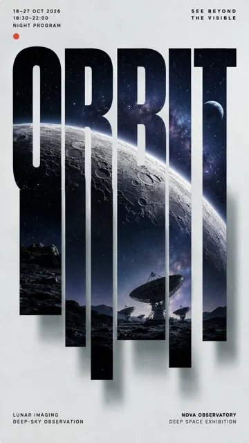 High end vertical sliced typography poster