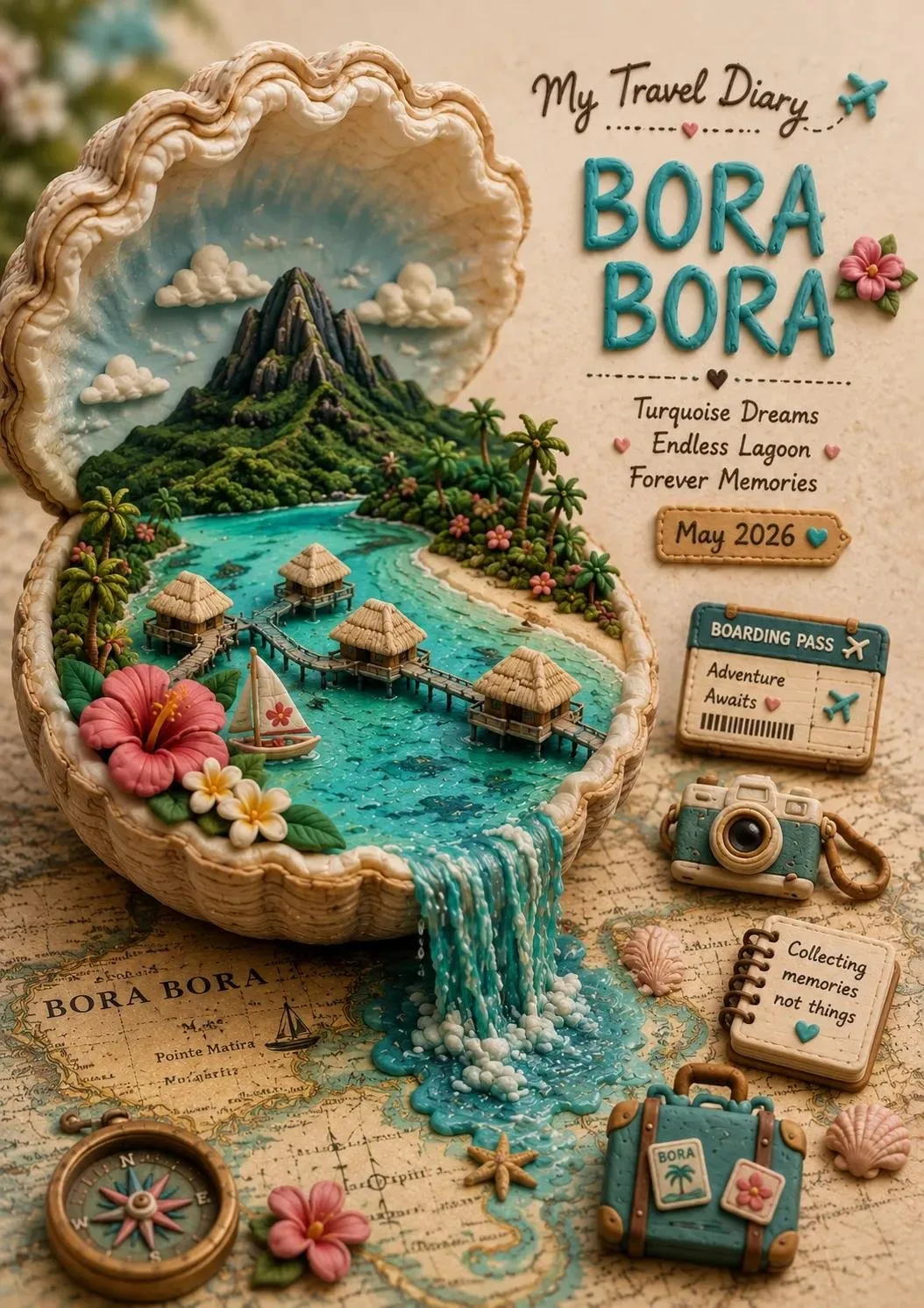 3d handcrafted clay diorama travel souvenir — Sonra