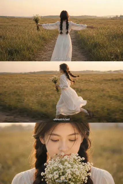 Nostalgic summer countryside cinematic collage