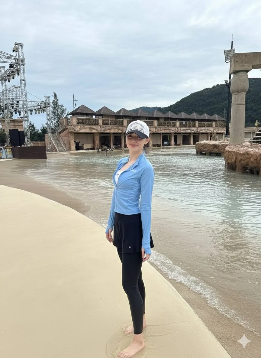 Cinematic girl thai water park — After