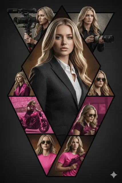 Cinematic hardcore female agent montage poster