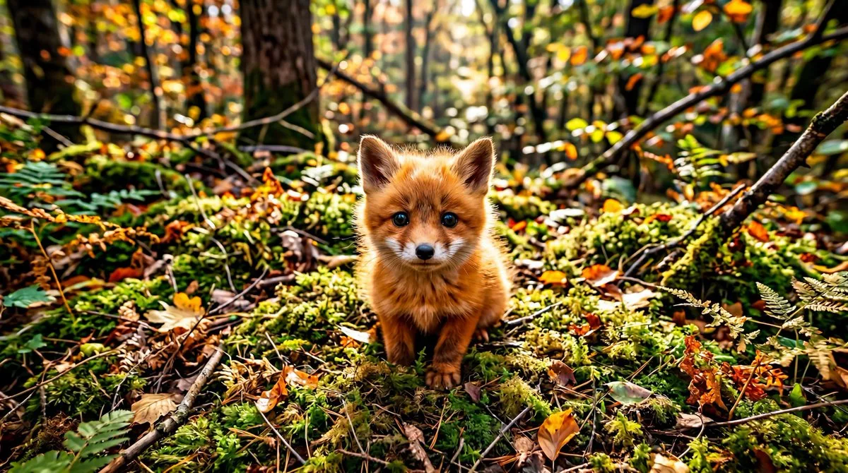 Cute fox kit looking up — Sonra