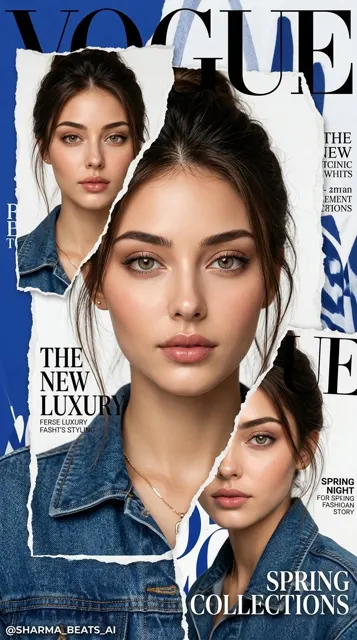 Luxury vogue torn paper editorial prompt