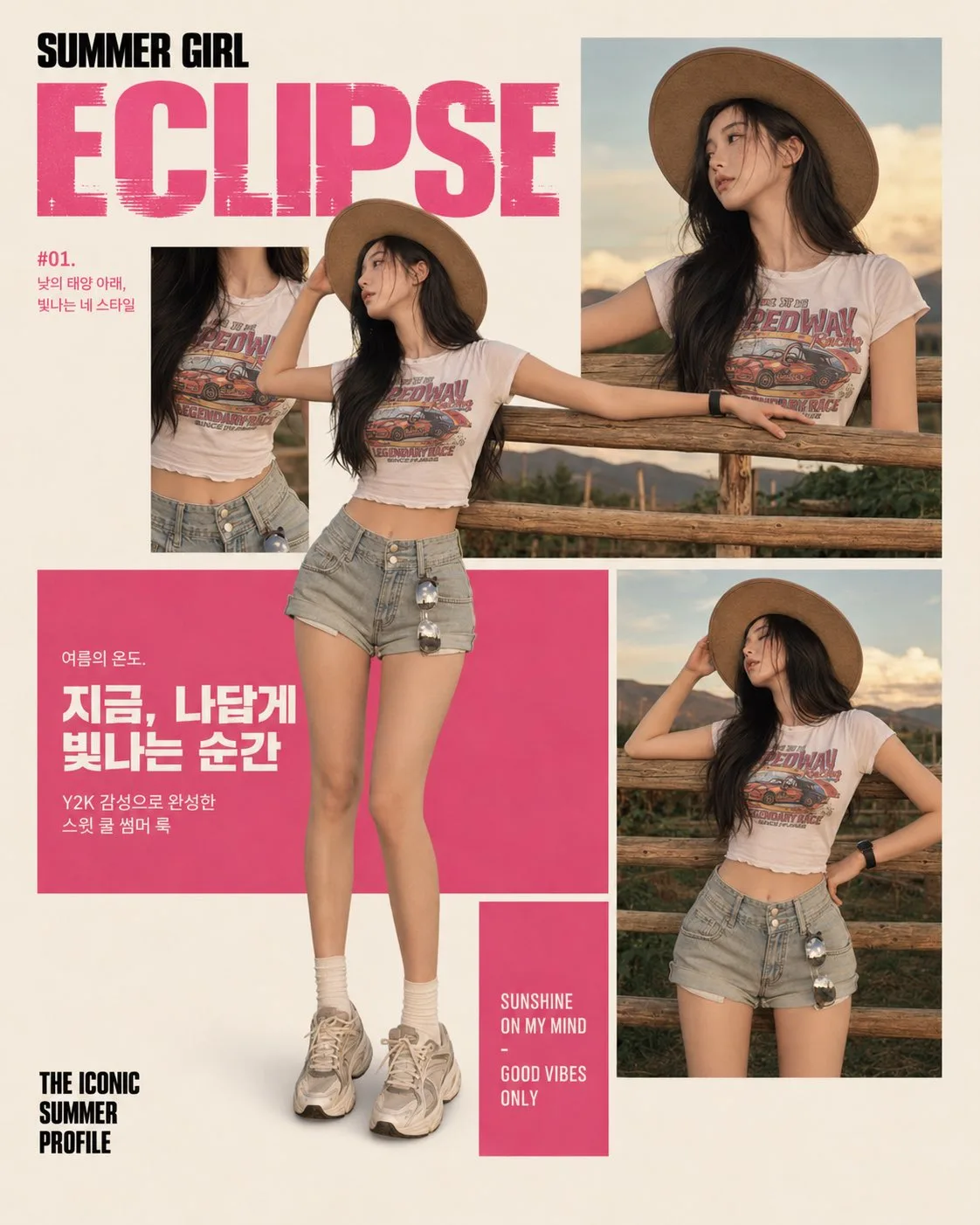 Korean y2k fashion magazine collage poster — After