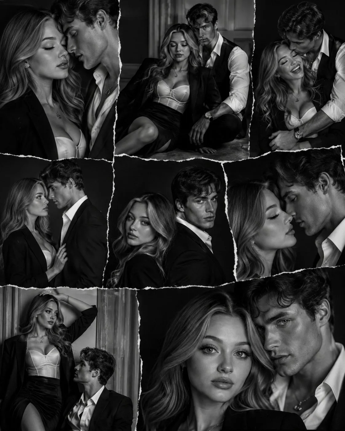 Black and white luxury editorial fashion collage — After