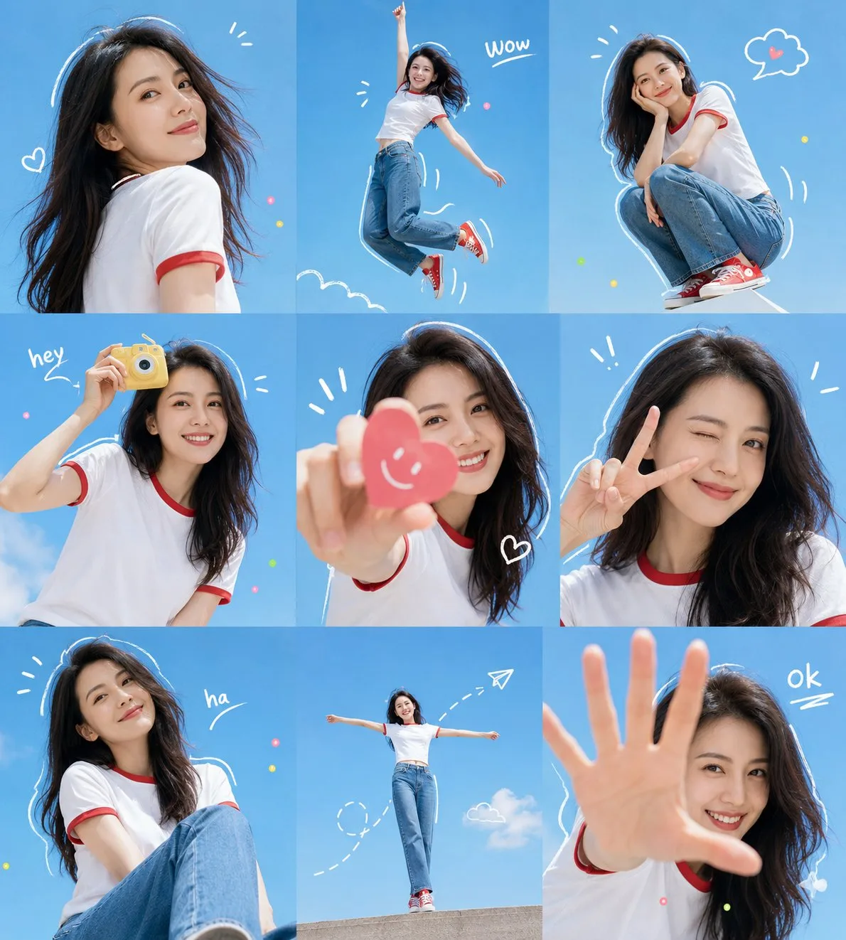 Gao yuanyuan 9 grid action photography collage — Sonra
