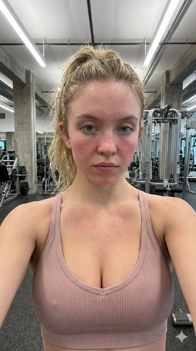 Sydney sweeney gym selfie — Sonra