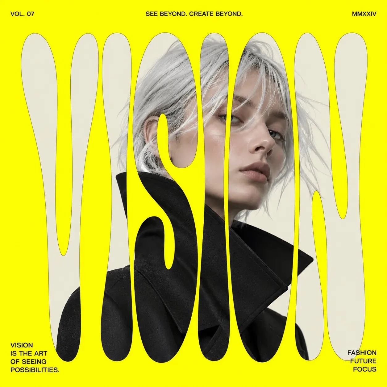 Modern fashion editorial distorted typography poster — Sonra