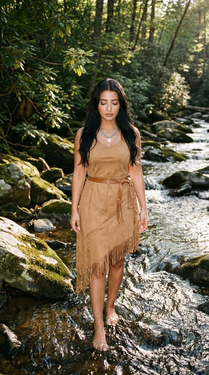 Forest stream fringe girl — Sonra