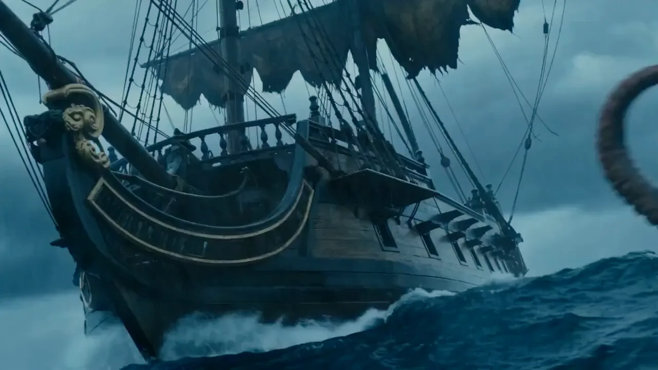 Captain battles sea monster — After