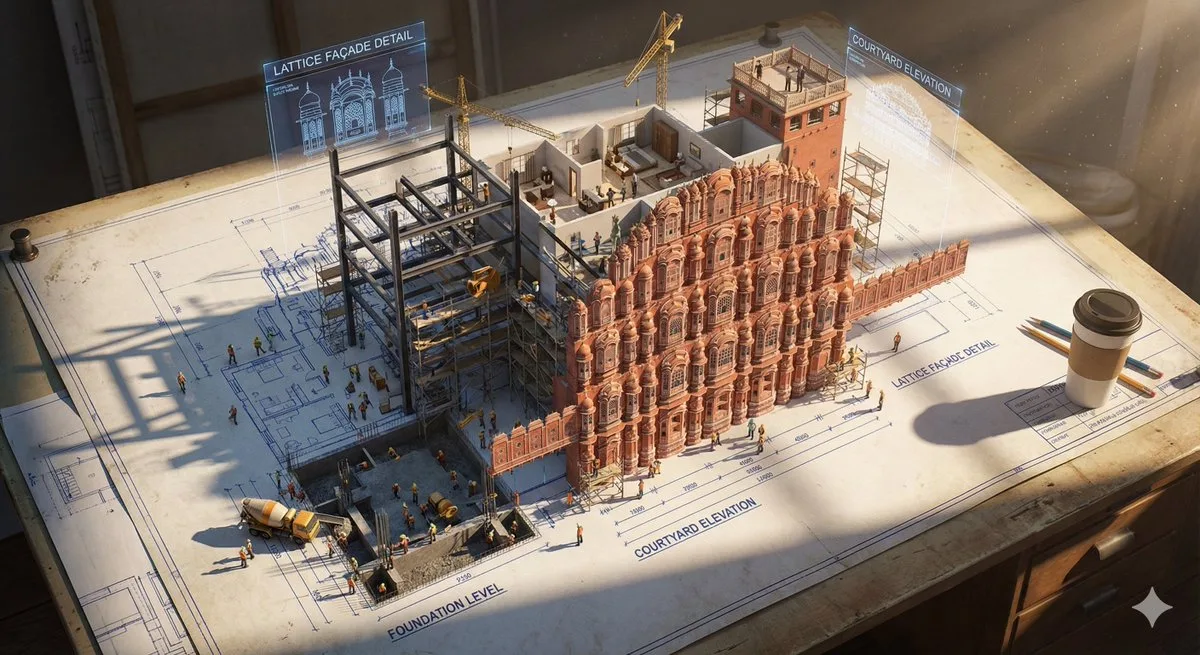 Blueprint lines magic reality — After