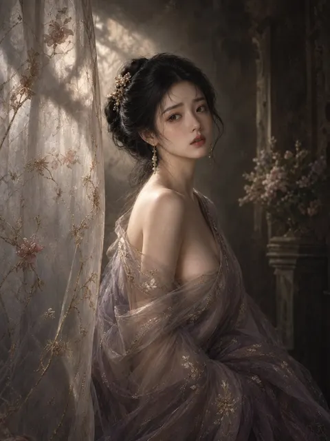 Oriental classical beauty subtle portrait