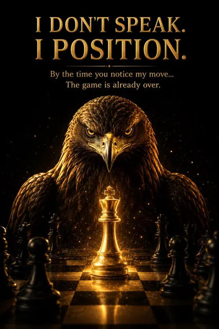 Golden eagle chessboard cinematic poster