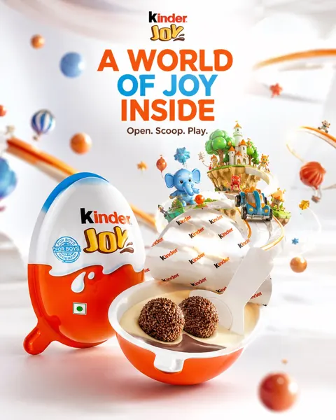 Kinder joy premium commercial campaign prompt