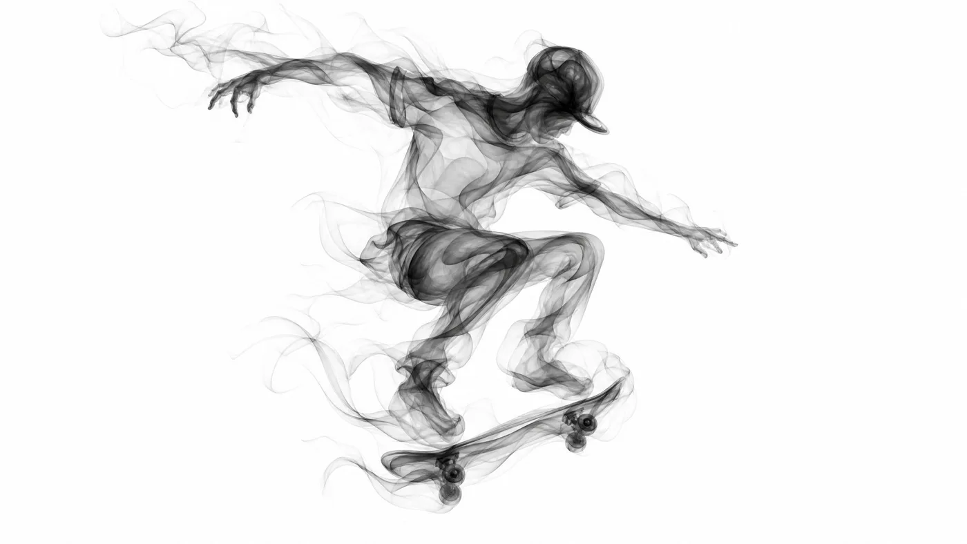Graceful flowing smoke ribbons minimalist art — Sonra