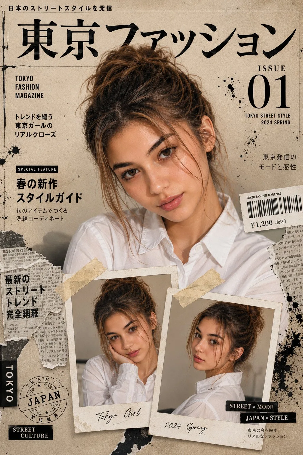 8k ultra cinematic japanese fashion magazine cover — Sonra