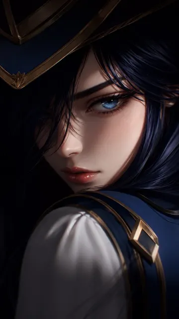 Lol caitlyn dark cinematic anime poster