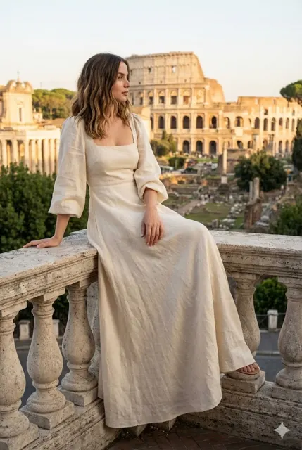 Golden rome red silhouette