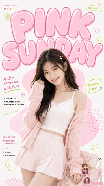 Sweet playful youth magazine cover prompt