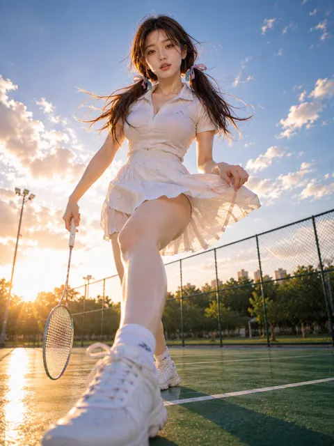 Hyper realistic cinematic badminton sports portrait