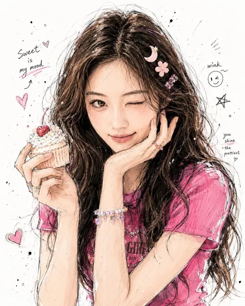 Korean style hand drawn graffiti character poster