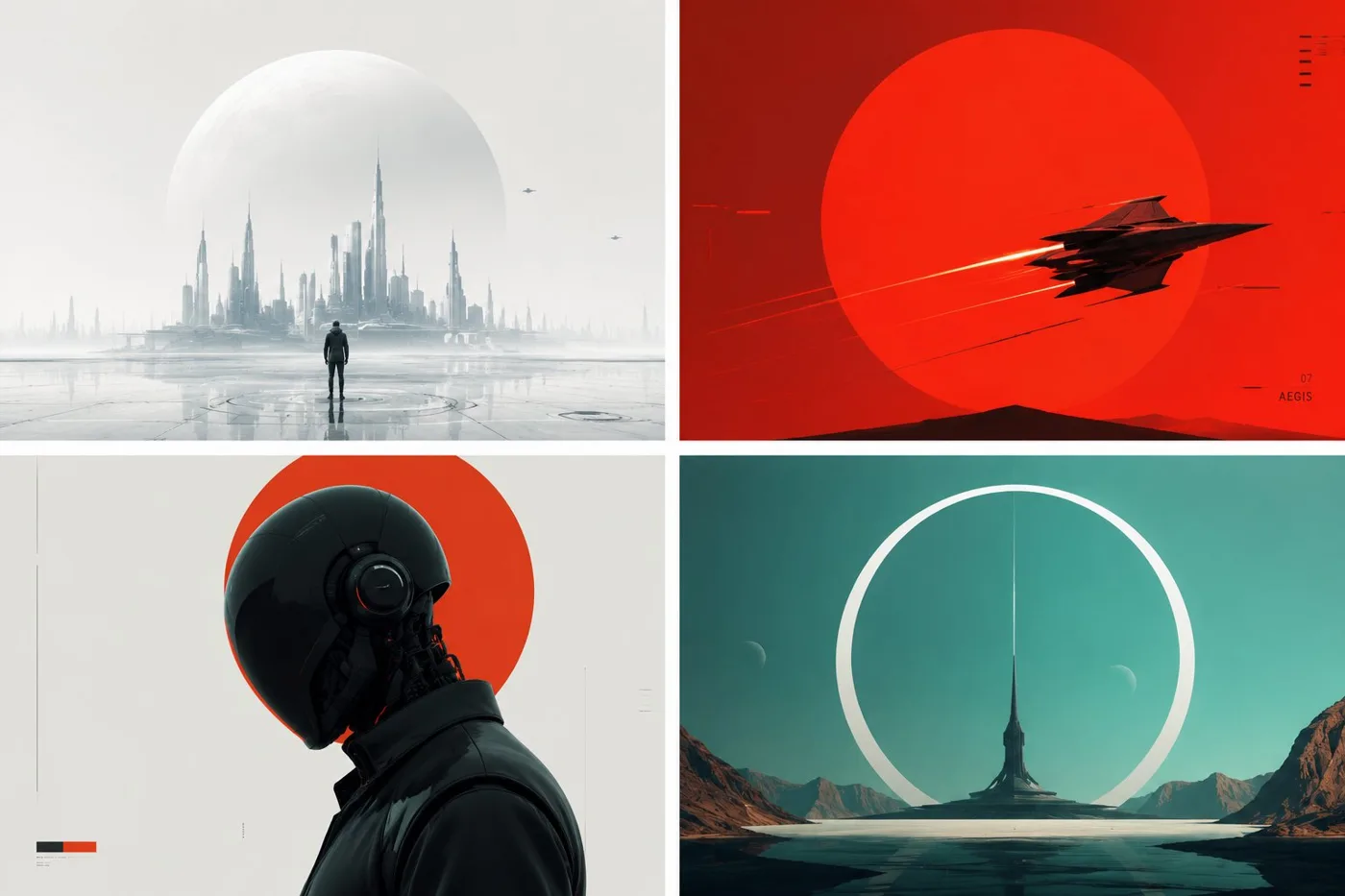 Minimalist futuristic stylized art — Sonra