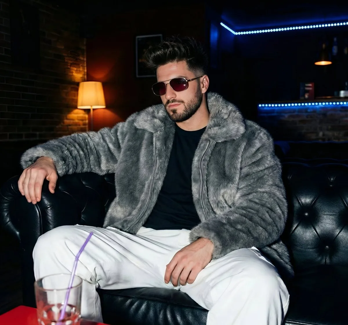 Neon fur fashion nightlife muse — After