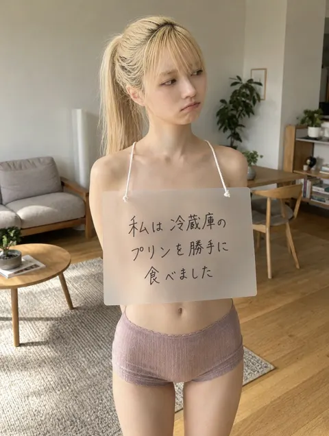 Pudding thief apology girl hot pants