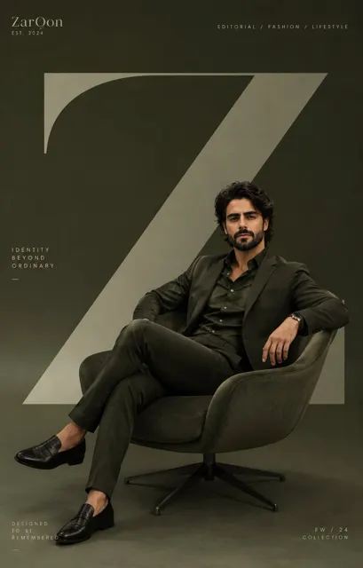 Zaroon minimalist green editorial fashion poster