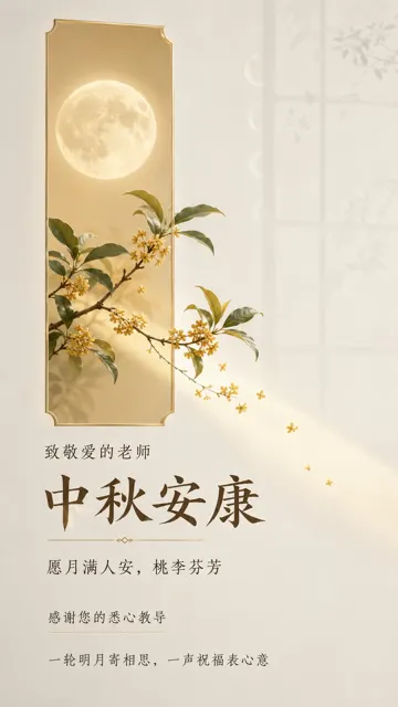 Mid autumn teacher blessing moon osmanthus poster